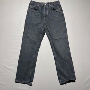 Agolde Riley Womens Dark Gray Denim Stretch High Rise Denim Crop Jeans‎ Size 27